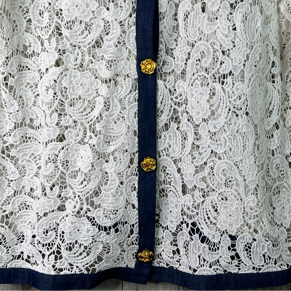 Michael Simon Size 2x Lace Button(Goldtone Rose) … - image 5